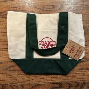 Trader Joe’s Mini Canvas Tote Bag - Green. NWT